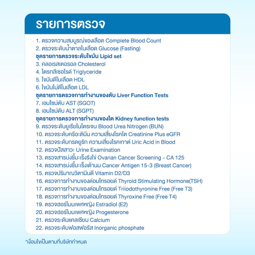 แพ็กเกจตรวจสุขภาพคุณผู้หญิง (22 รายการ)_1